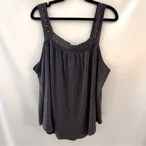 👠 3 for $ 30👠 Maurices Charcoal Lace-Trim Tank Top 👠 3 for $ 30👠